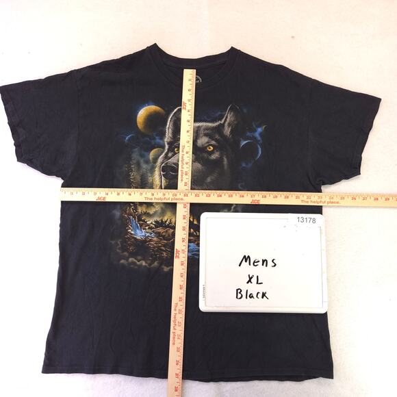 DOM Wolf Close Graphic Short Sleeve T Shirt Mens Size Extra Large XL Black - Picture 5 of 9